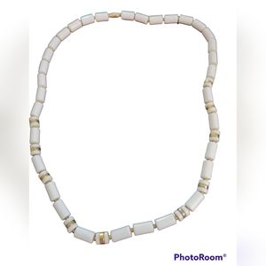 White beaded necklace